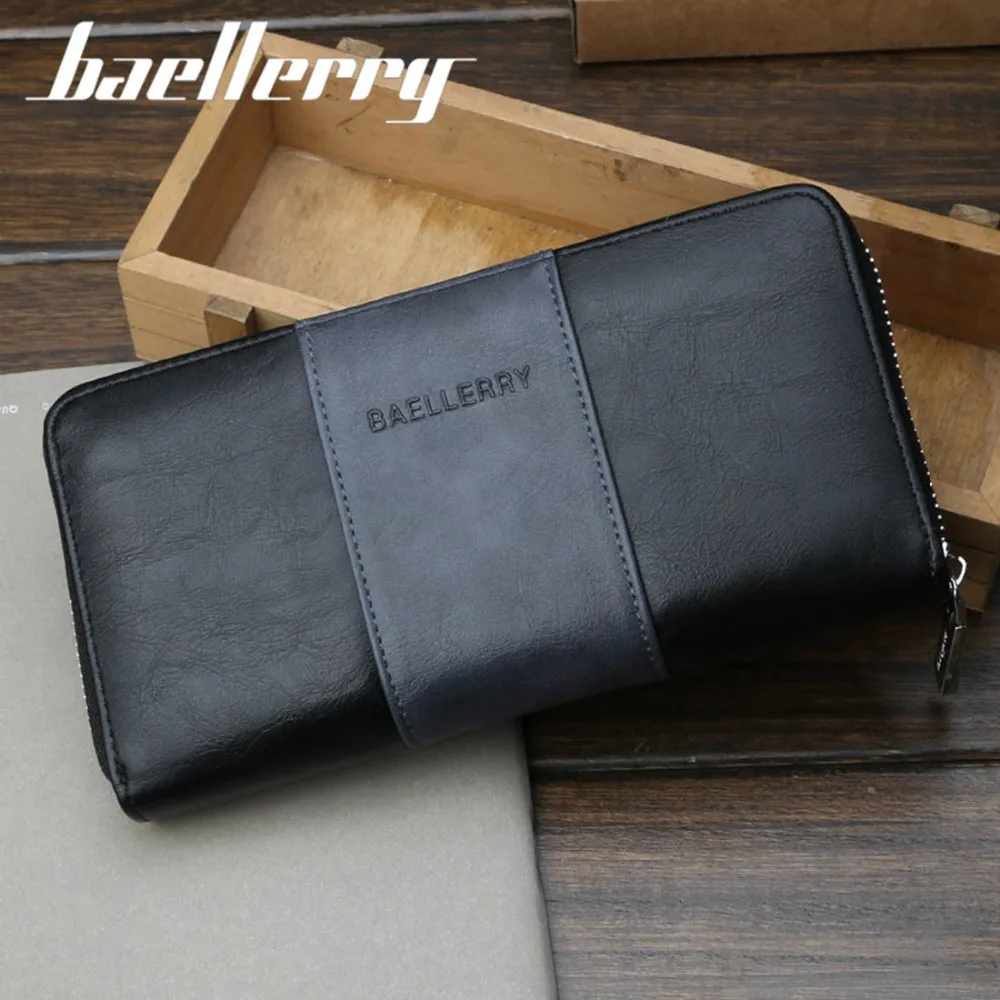 Baellerry, мужские длинные кошельки для карт, 36, несколько держателей карт, стильный мужской кошелек на молнии, Большой Вместительный брендовый кошелек для мужчин