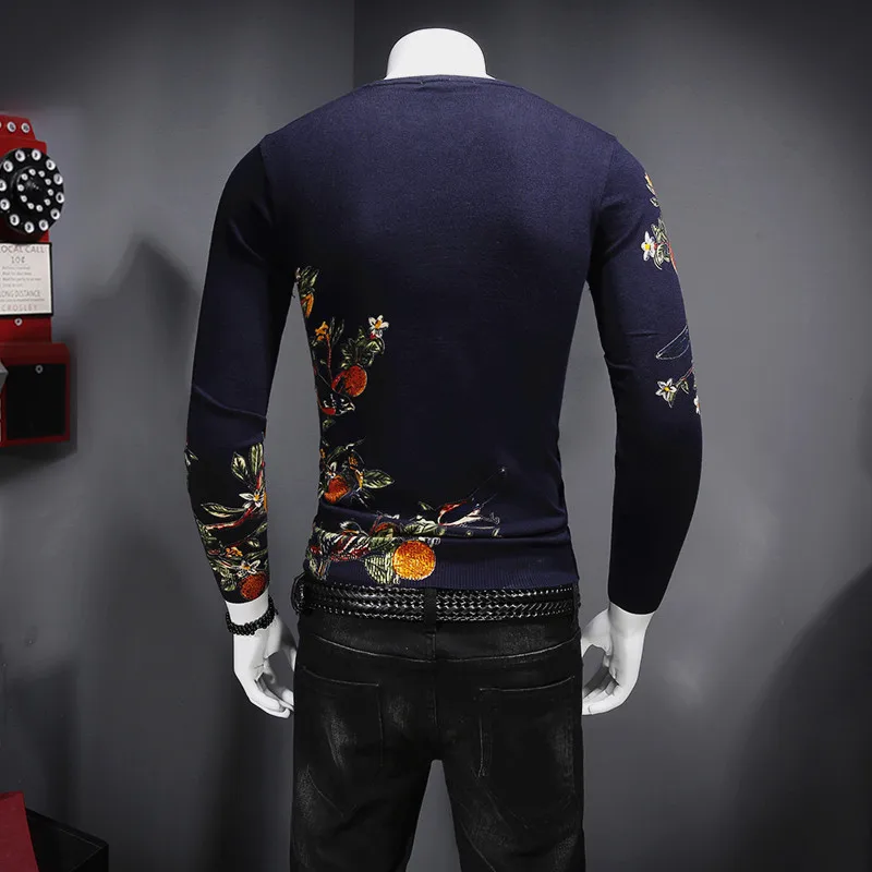 Изысканный модный пуловер в китайском стиле с 3D принтом вязаный свитер Новинка