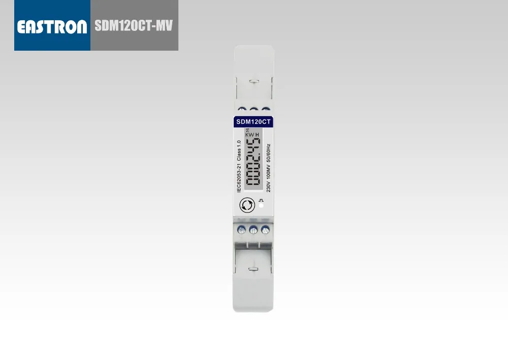 SDM120CT-MV+ ESCT-TU16 100A/0,1 V, 230 V, 1 фаза 2 провода, герметичная крышка, Импульсный/Modbus выход, измерение кВтч, V, A, P, F, PF и т. Д