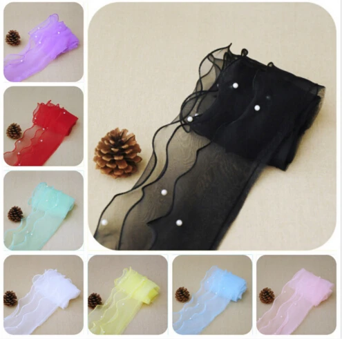 3 ярда/партия органза с оборками сетка кружевная отделка аксессуары для одежды