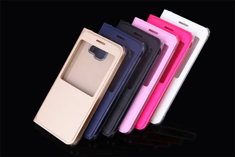 Тонкий откидной Чехол с окошком противоударный кожаный чехол сумка для