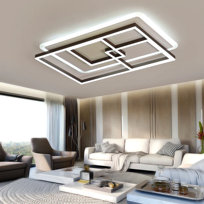 White+ Coffee color Finish Living Room Bedroom Study Led Ceiling Lights lampara de techo Modern led Lamp Fixtures | Лампы и освещение