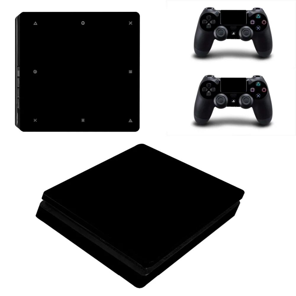 Чистый Цвет Белый Черный индивидуальный дизайн PS4 тонкая кожа Наклейка виниловая для Playstation 4 Slim и 2 контроллера PS4 Кожа Наклейка