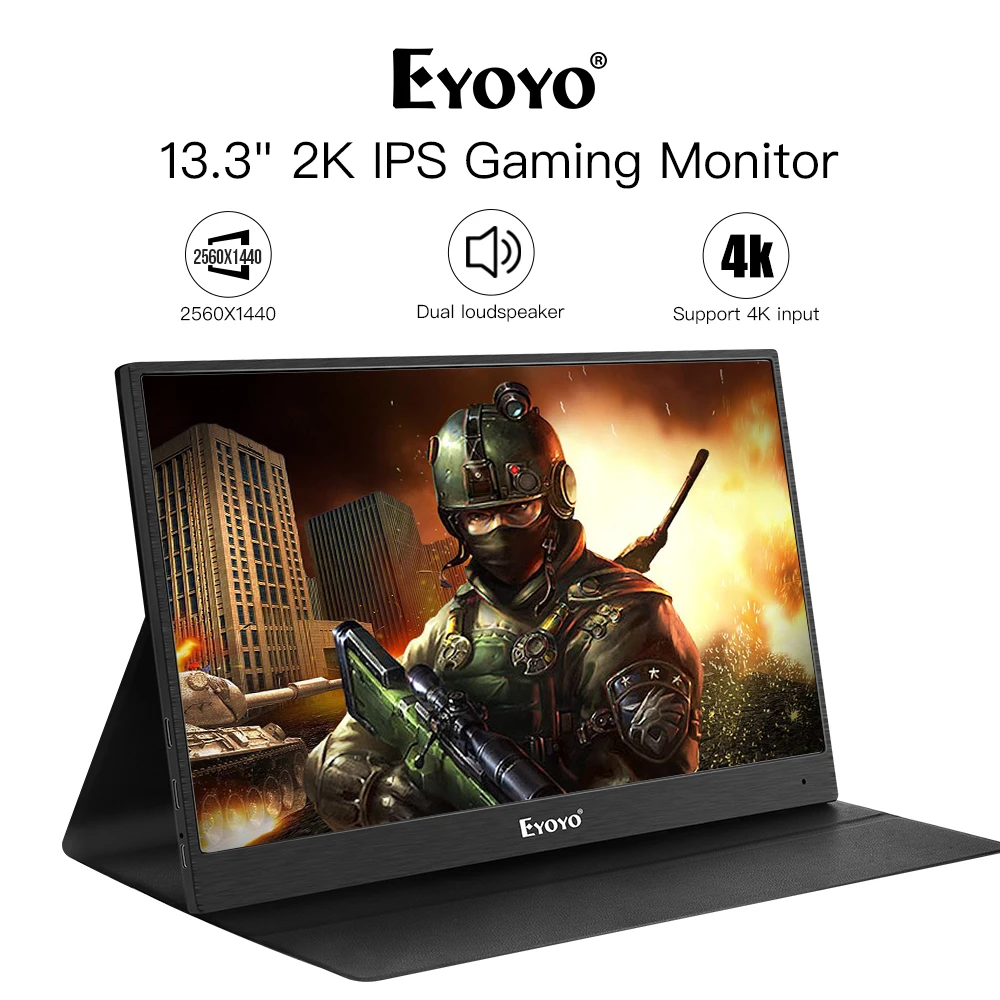 Eyoyo EM13J 13," 2540x1440 Портативный PC игровой монитор ips игровой монитор с 4 K HDMI Вход для коммутатора Малина 3 ordenador Порты и разъёмы
