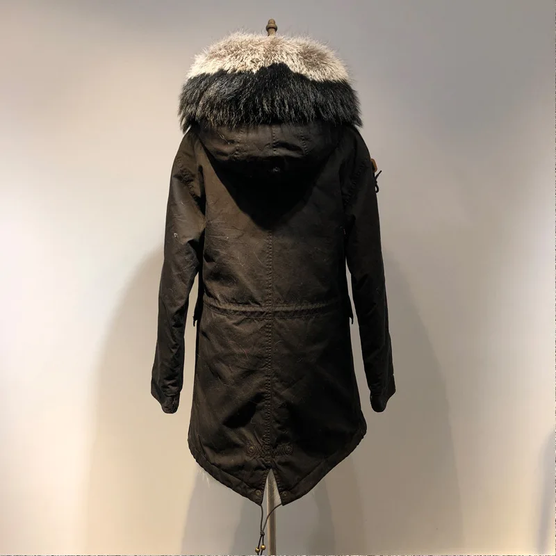 the women of new fund 2018 autumn winters in blue coat three spell fox fur bladder long silver | Женская одежда