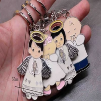 catholic cute cartoon angel key chain jewelry key chain glamour cartoon angel backpack men and women key chain