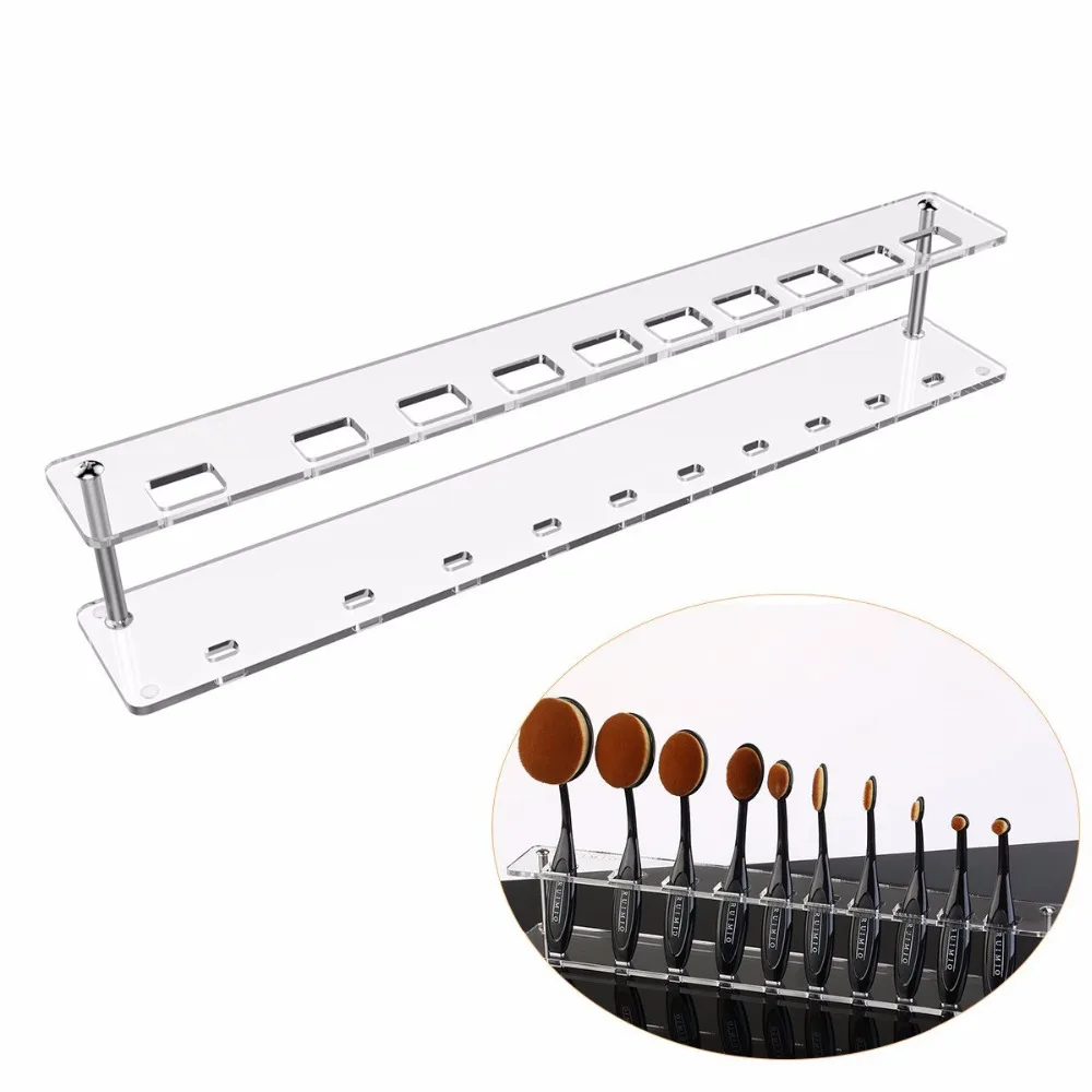 

Портативная подставка для кистей для макияжа 10 решеток прямоугольная акриловая подставка для косметики