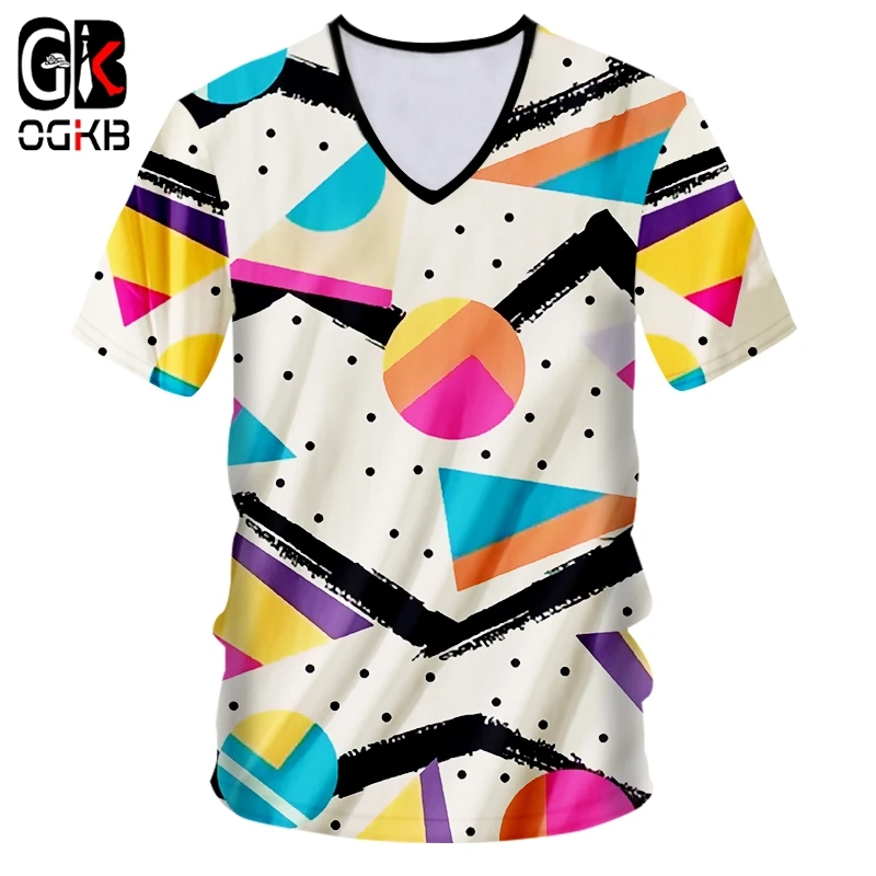 Футболка OGKB Hombre хит продаж футболка с глубоким треугольным вырезом коротким
