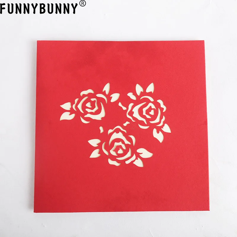 FUNNYBUNNY Flower 3D всплывающие поздравительные открытки букет цветов с очаровательными