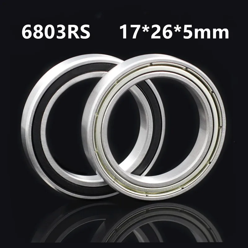 

6803RS 17*26*5 (мм) 10 шт. подшипники 6803 6803RS хромированная сталь резиновый подшипник 61803 Подшипники