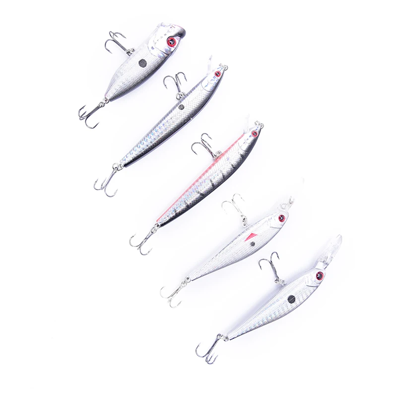 

5pcs Lot Huge Minnow Ocean Big Crankbait Fishing Lures 2 Stainless Steel Hooks