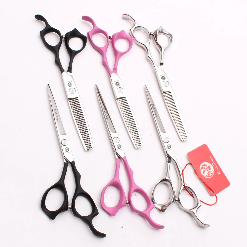 6&quot 17.5cm Pink Elastic Handle Purple Dragon Thinning Scissors Cutting Shears Professional Hair Salon Styling Tool Z1124 | Красота и