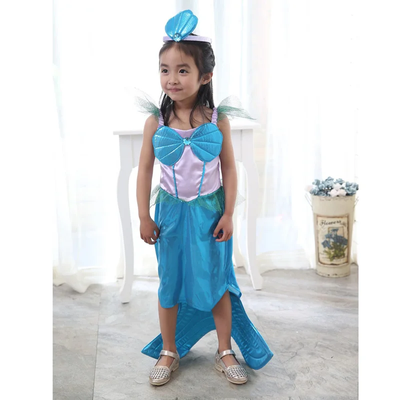 Детское платье Русалочки Ариэль милый маскарадный костюм принцессы для