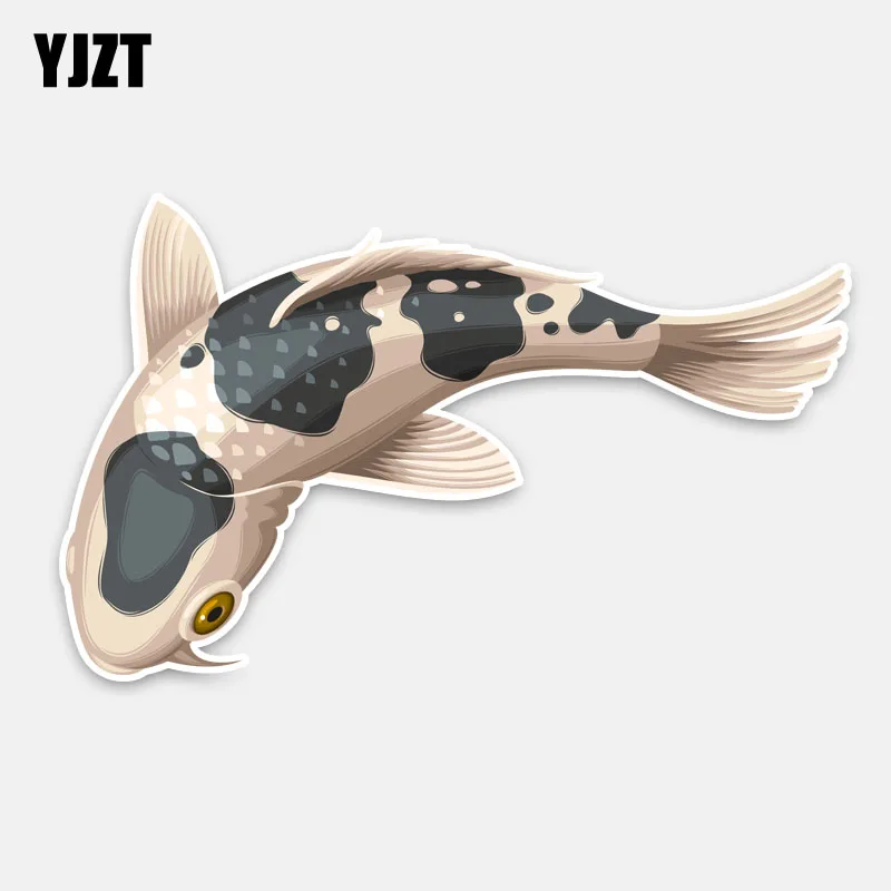

YJZT 16CM*9.7CM Fashion High-quality Koi Animals PVC Car Window Sticker Decal 5-0224