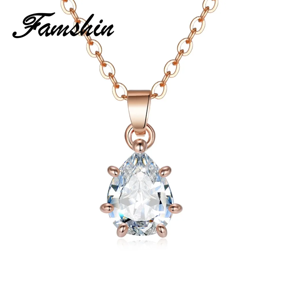 Модное изысканное ожерелье FAMSHIN в виде капель розового золота и серебра с