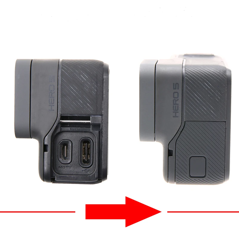 Для GoPro УФ-фильтр объектив Боковая дверь USB-C Mini HDMI порт крышка протектор запасная часть для Go Pro HERO6 Hero 5 6 7 черный аксессуар