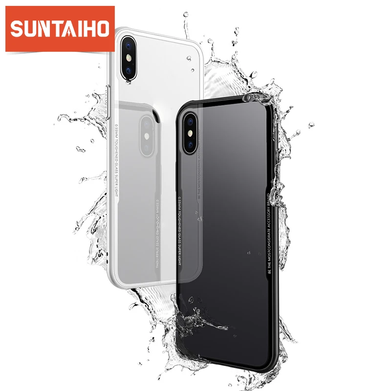 Suntaiho роскошный стеклянный чехол для iPhone 7 XS MAX XR ультра тонкий прозрачный