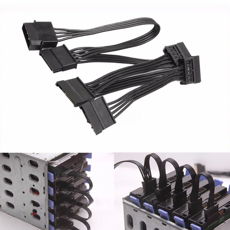 Фото Разветвитель блока питания для жесткого диска IDE Molex на 5 SATA кабель с 4 pin 15 ПК