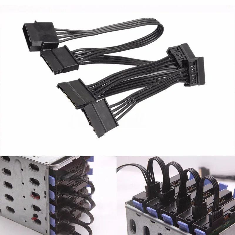 Разветвитель блока питания для жесткого диска IDE Molex на 5 SATA кабель с 4 pin 15 ПК