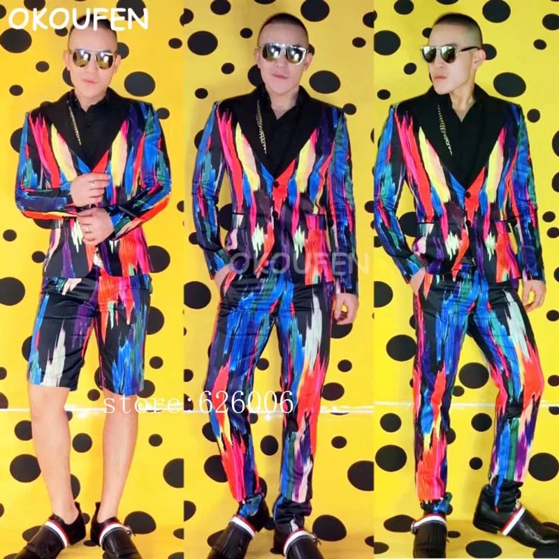 Новинка мужской певец для ночного клуба ди джей GD BIGBANG Модный яркий стрейчевый