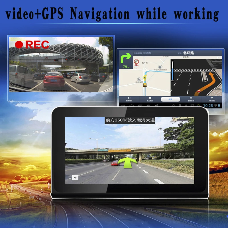 Anfilite 7 дюймов Android GPS навигация автомобильный видеорегистратор Wifi avin FM передатчик