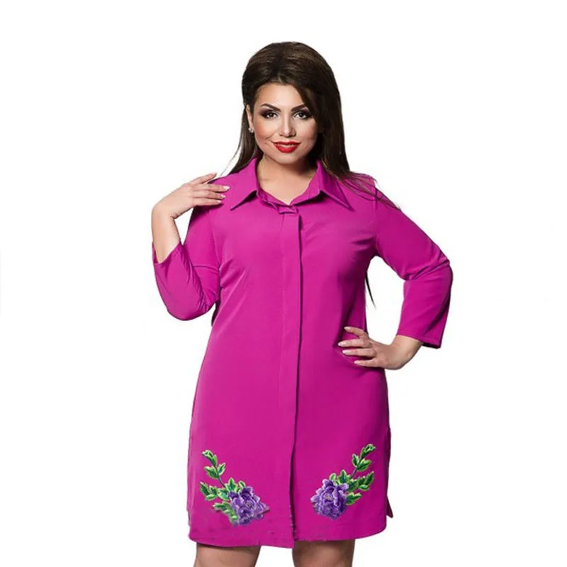 Платье рубашка большого размера для женщин повседневное офисное платье с