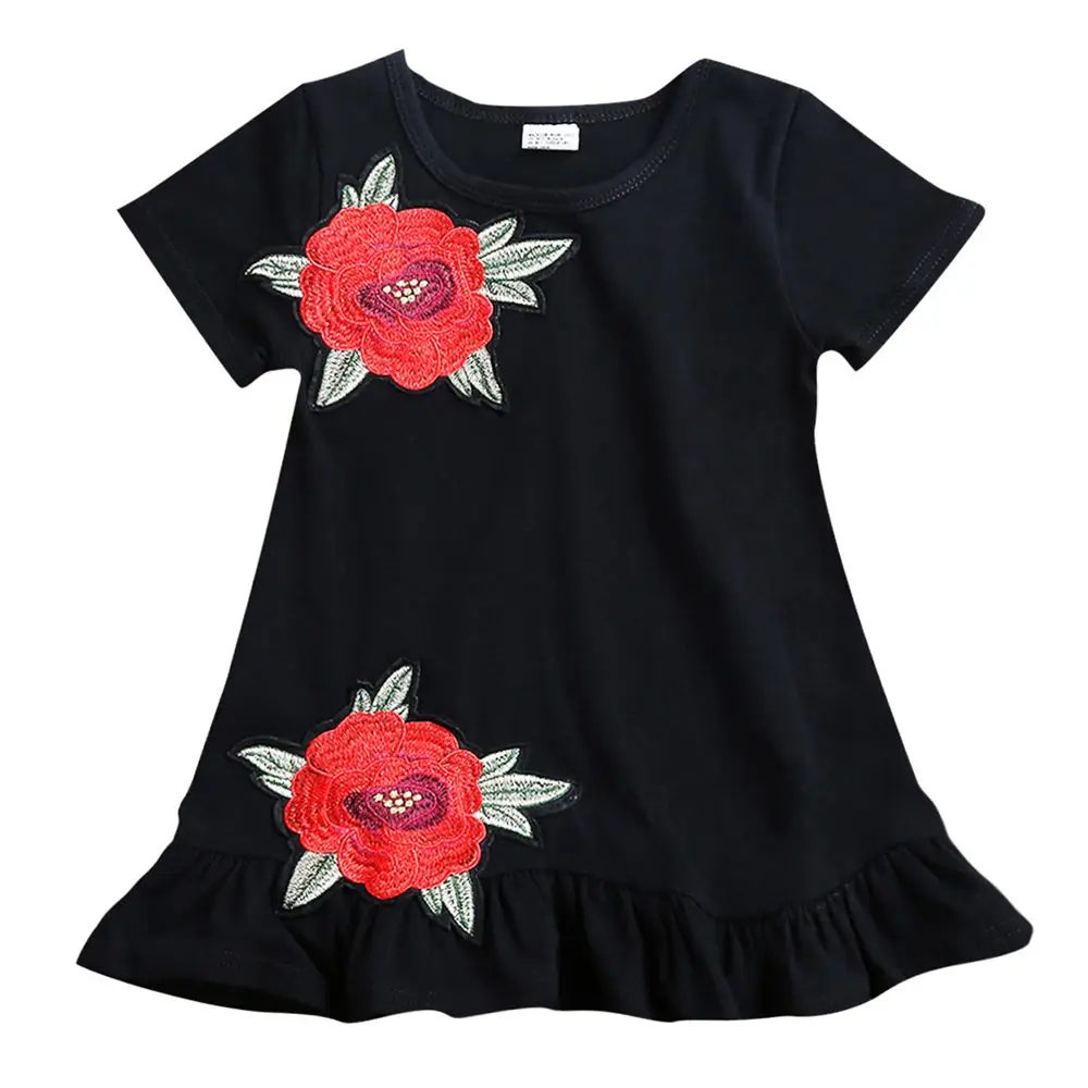 new fashion Toddler Kids Baby Girls dress embroidery Flower Summer Party Dress Sundress Clothes 0-4T | Детская одежда и обувь