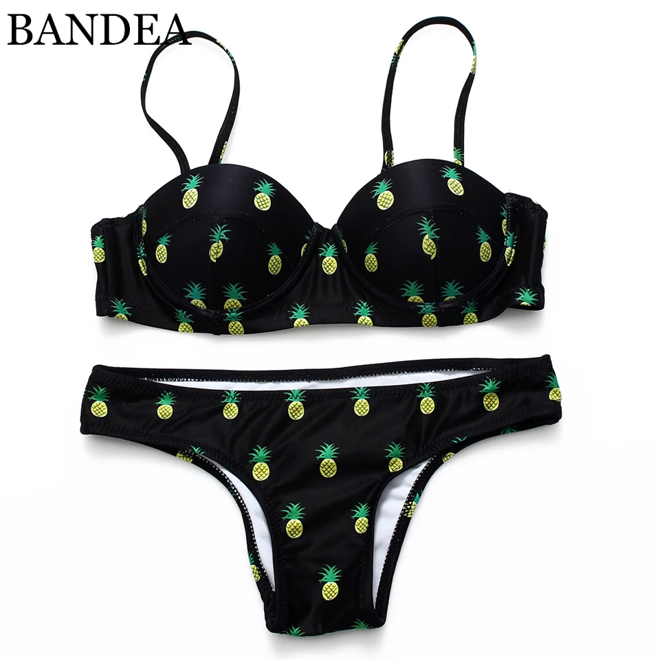 

Swimsuit Bikini women Print Swimwear Push Up Bikini De Frutas Sexy Bikinis set Low Waist Swimsuit for women 2019
