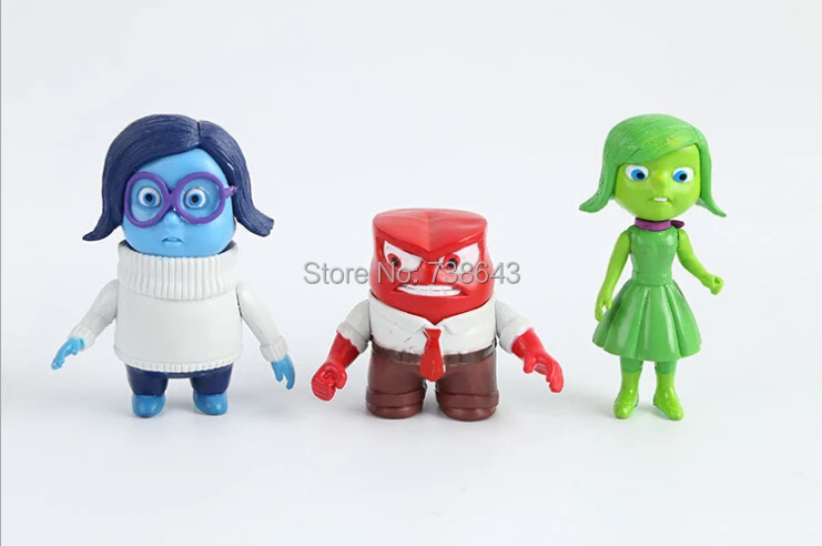 5pcs/set Inside Out Action Figures Toys Dolls Pixar Movie Cartoon Toy Anger Joy Fear Disgust And Sadness kids gifts 50sets | Игрушки и
