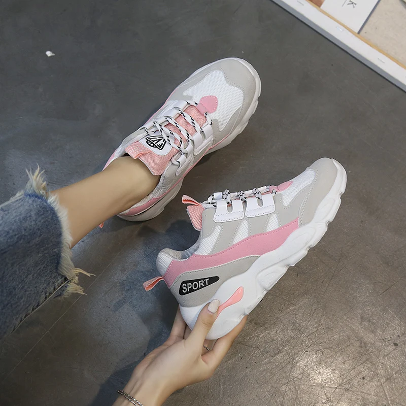 2018 Популярная Корейская версия осенне зимней обуви для бега на толстой подошве