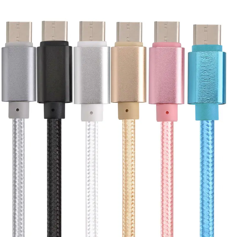 1 м OD 4 6 Толстый Алюминиевый нейлоновый USB кабель типа C для Xiaomi Mi4c/Mi5/Mi 5/LG G5/Nexus 5X/Meizu