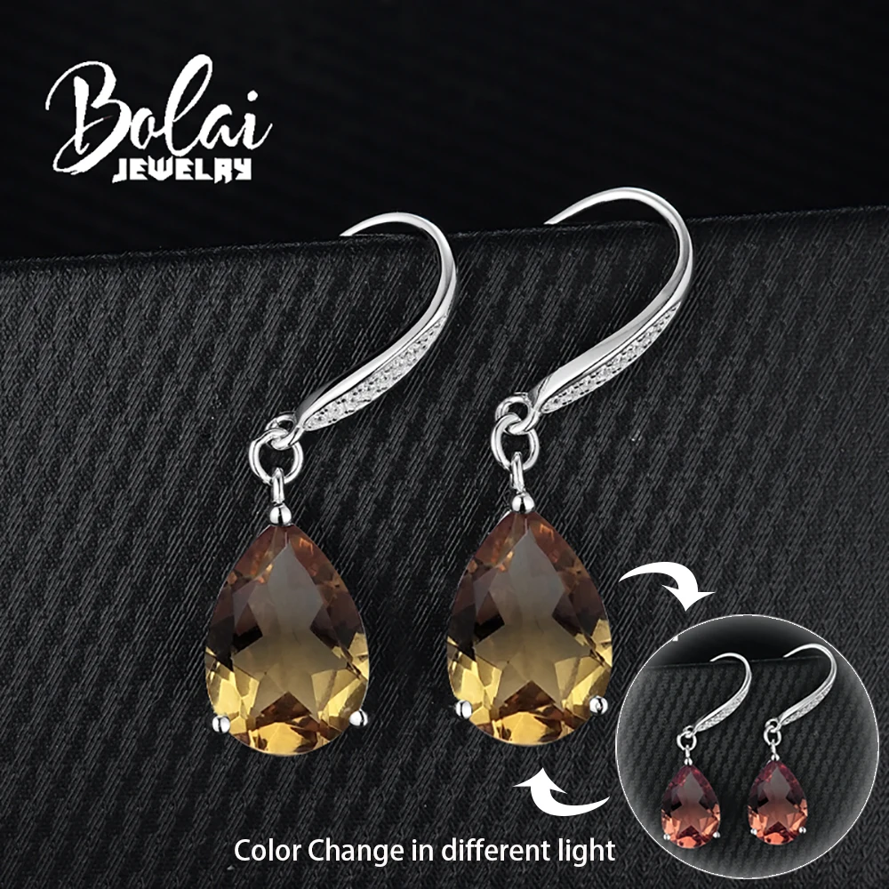 Bolai diaspore dangle earrings 925 sterling silver color change zultanite fine jewelry ear drop for women great gift