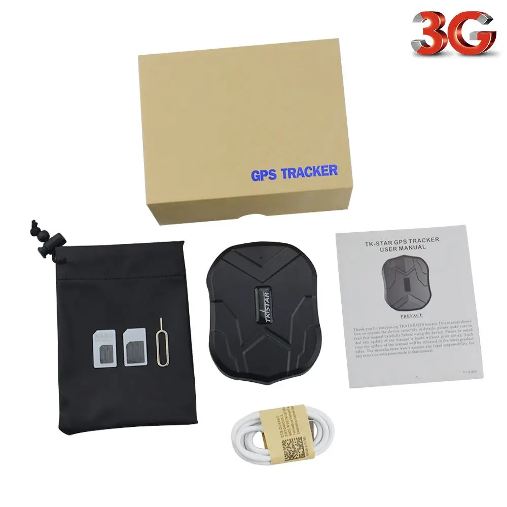 with box(3G) TKSTAR водонепроницаемый автомобильный gps-локатор TK905-3g 3g gps трекер 5000 мАч 90 дней в режиме ожидания магнит голосовой монитор бесплатное веб-приложение - Цвет: with box(3G)