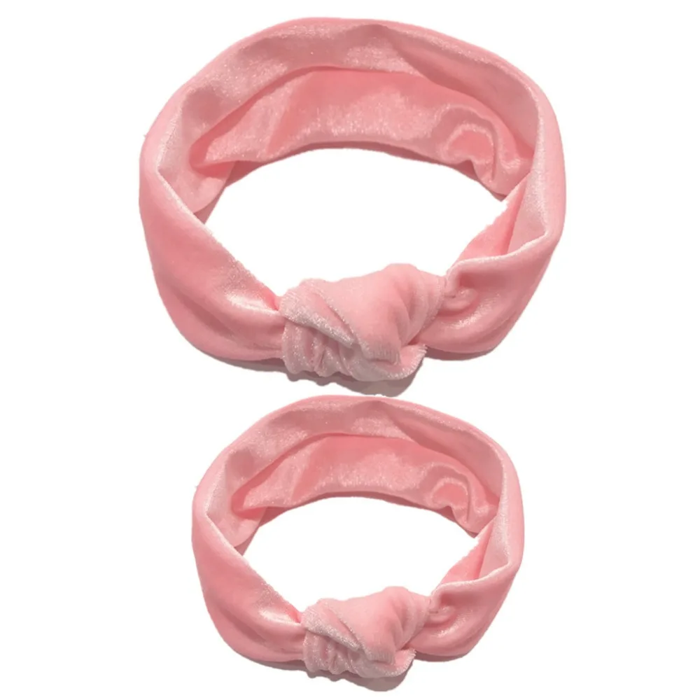 

Mommy and Baby Turban Solid Headband Hair Knotted Pleuche Accessories Headwear baby girl hair accessories infant headbands