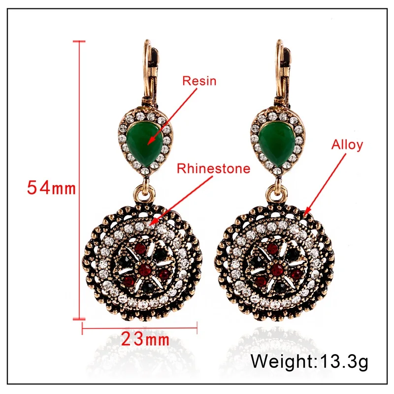 Капля серьги цветок этнические Длинные клип кристалл Винтаж вечерние манжеты