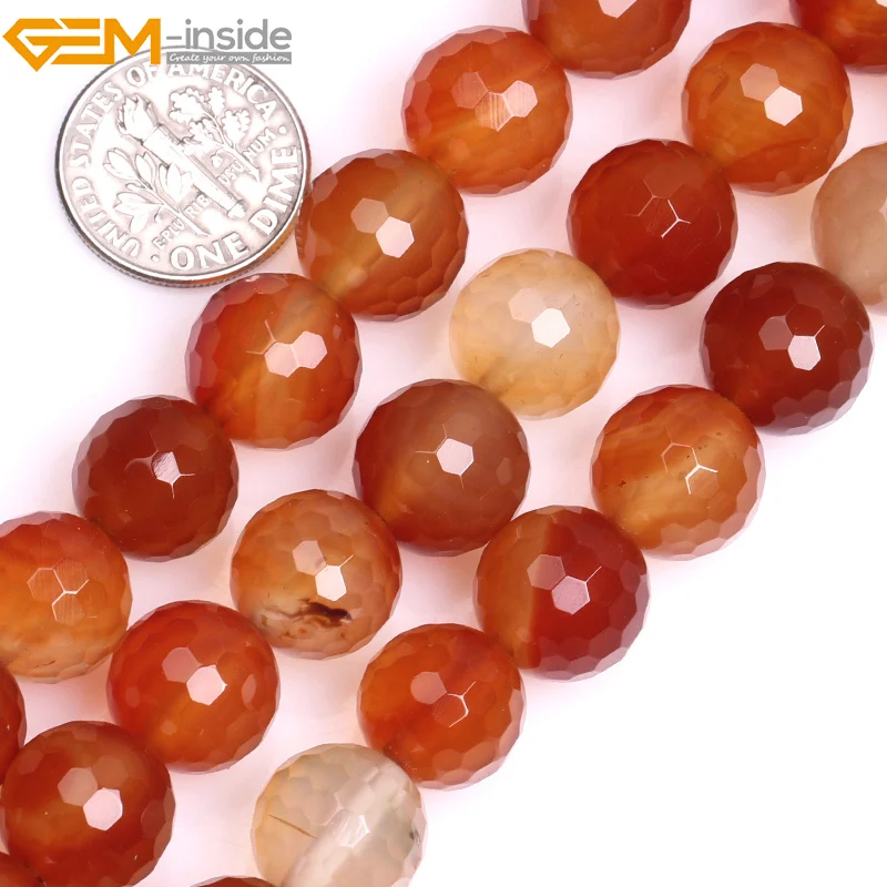 Бусы из камня и сердолика Gem-inside натуральные граненые бусы Агата для изготовления