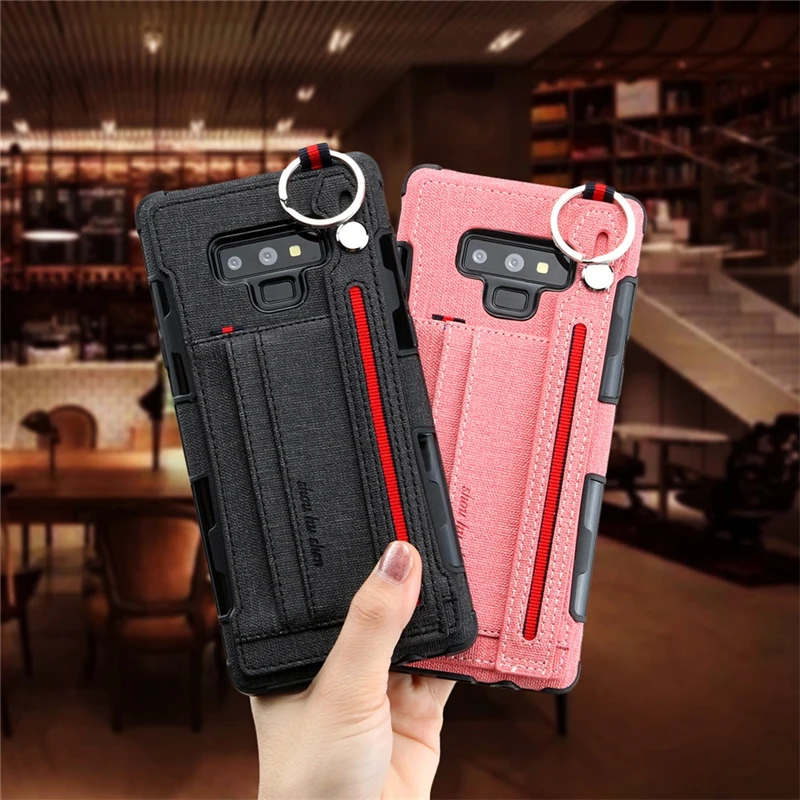 Luxury Cloth Canvas Case For Samsung S8 S9 Plus Note 8 9 Note8 Note9 Phone Card Slot Holder Back Cover S9Plus |