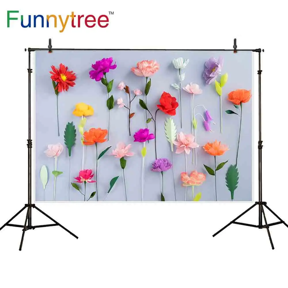 Фоны для фотосъемки Funnytree красочные настоящие цветы белые украшения на стену