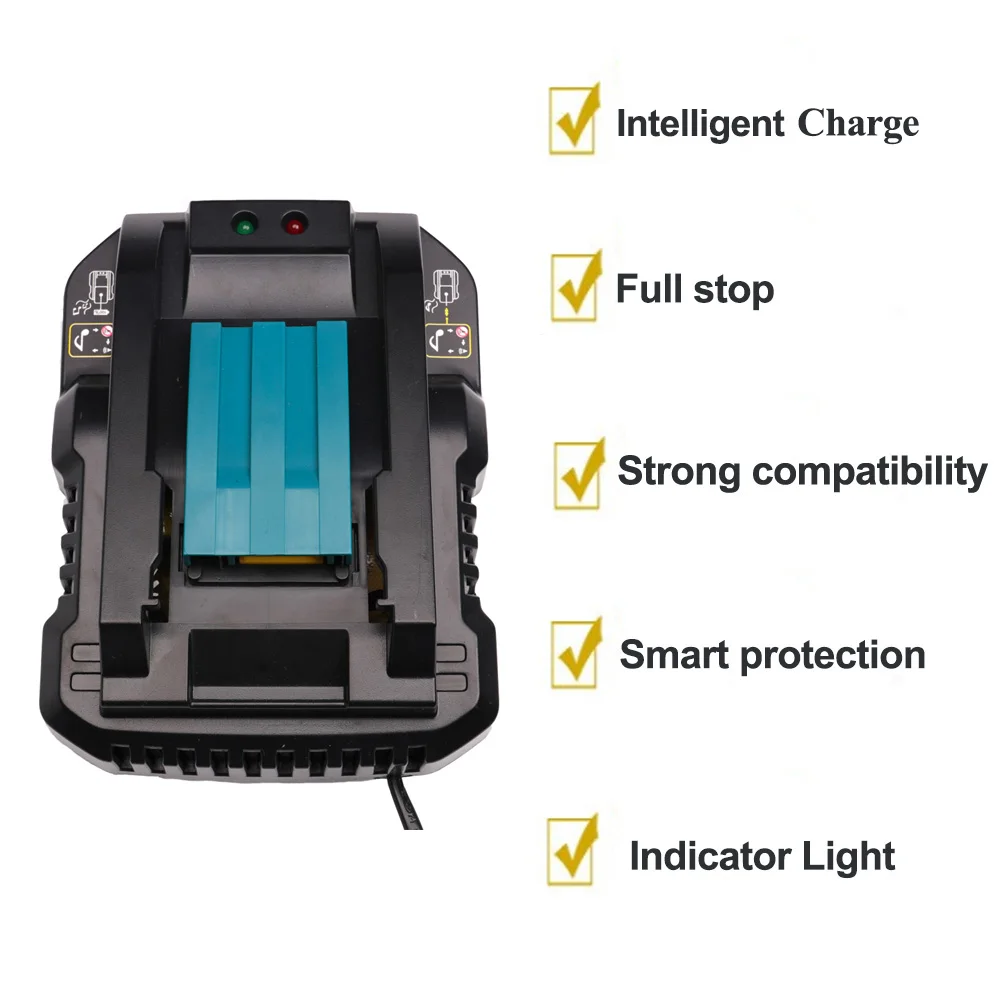 Для Makita DC18RCT 7,2 в 14,4 в 18 в литий-ионный аккумулятор зарядное устройство 4A зарядный ток для BL1830 BL1430 DC18RC DC18RA электроинструмент батарея