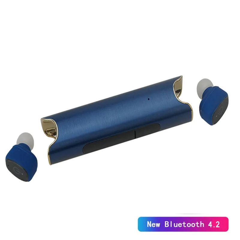 Blue-BT4.2 Модернизированные S2 Bluetooth 5,0 стерео наушники с микрофоном беспроводные IP67 водонепроницаемые наушники 850 мАч коробка Наушники для IOS Android PK X2T - Цвет: Blue-BT4.2