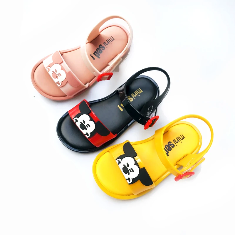 Mini Melissa/Новинка 2019 года прозрачная обувь с изображением Микки Мауса детские