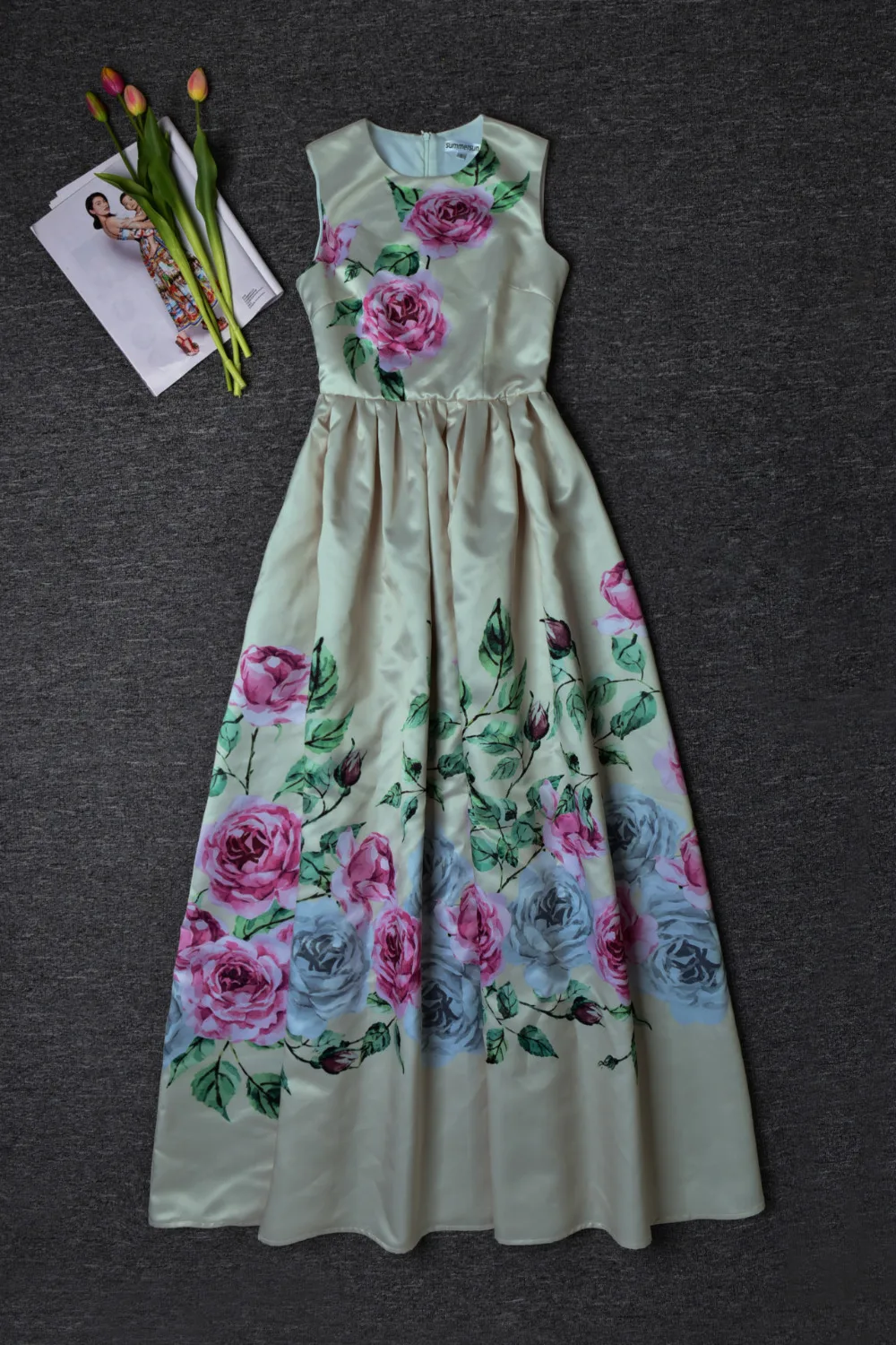 Для женщин Летняя мода плюс Размеры XXL без рукавов с цветочным принтом Макси