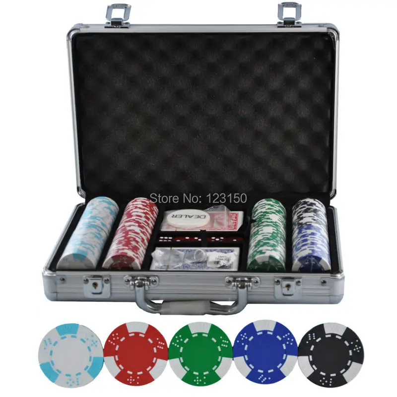 PK 5002 200 светодиодные чипы с Чехол глина 14g фишки для покера вставка из металла пять