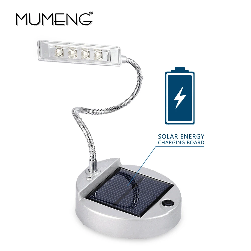 Mumeng Солнечный свет книги 4 светодиода USB Гибкая Настольная лампа 0.24 Вт студент