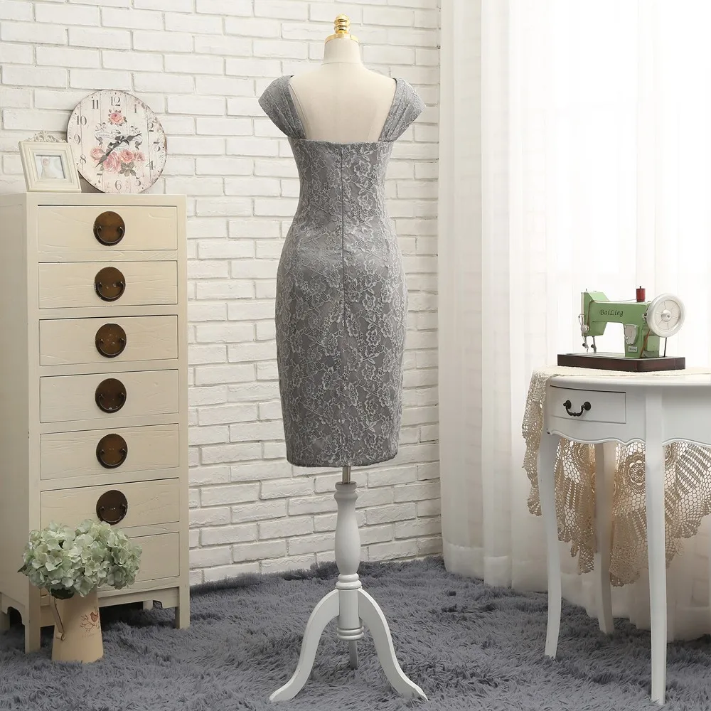 Платье для матери невесты платье футляр с рукавами крылышками серая шифоновая