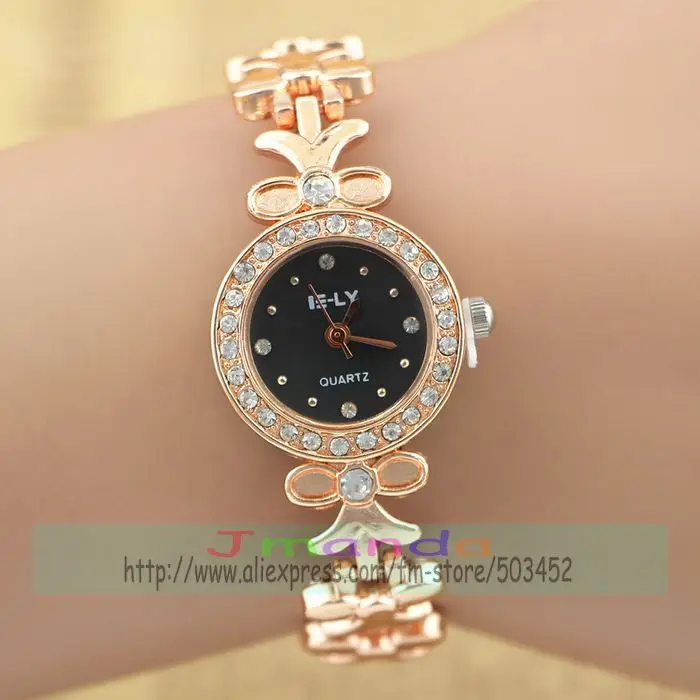 Женские кварцевые наручные часы с ремешком в виде цветка кристаллами | Наручные