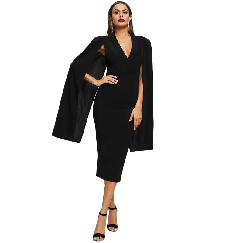 SHEIN Платье-Карандаш С Оригинальным Рукавом Стильное Вечернее Платье С Длинным Рукавом