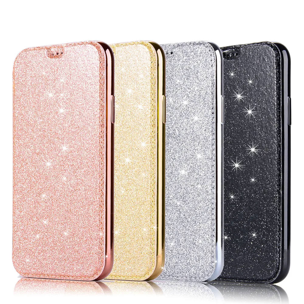 Glitter Slim Leather Wallet Flip Phone Cover For iPhone X XR XS MAX Case for iphone 7 8 6 6S Plus 5 5S SE Soft TPU Back |