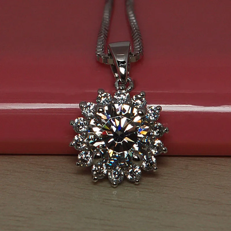 Ювелирные изделия 18 K золото moissanite алмаз ожерелье свадебные подарки MO-01-4