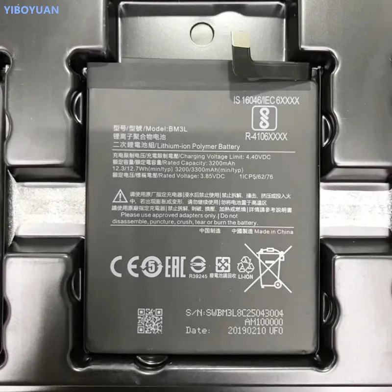 3,85 V 3200/3300 мА/ч, BM3L для Xiaomi Mi 9 Батарея